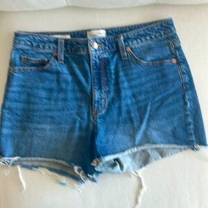 Denim shorts, front bottom. Size 10 30R vintage midi
